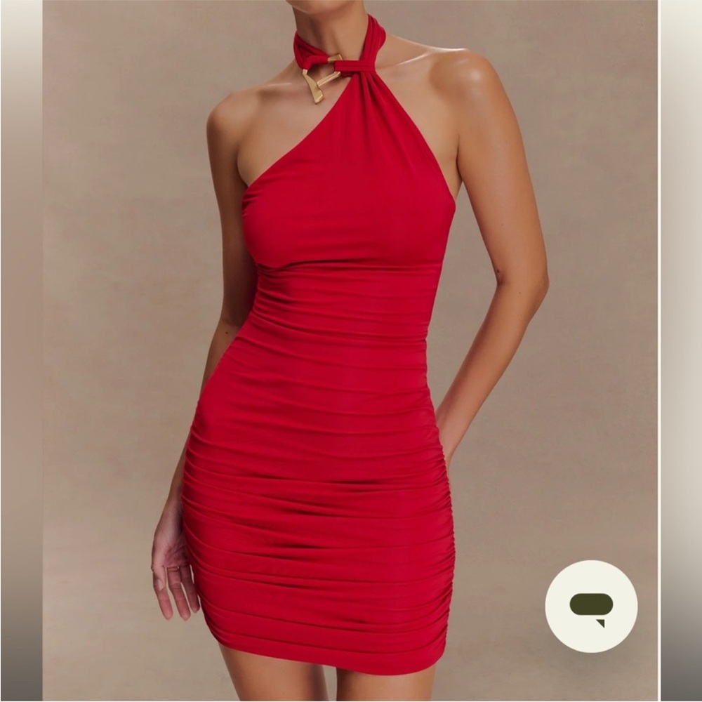 Meshki Scarlet Halter Mini Dress